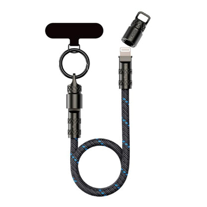 ROCK R15 Type-C to 8 Pin 27W Phone Lanyard Fast Charging Zinc Alloy Data Cable