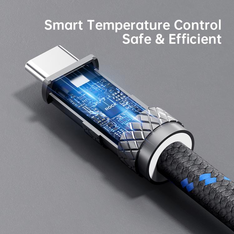 ROCK R15 Type-C to 8 Pin 27W Phone Lanyard Fast Charging Zinc Alloy Data Cable
