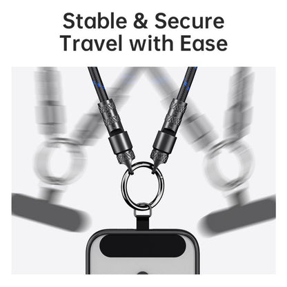 ROCK R15 Type-C to 8 Pin 27W Phone Lanyard Fast Charging Zinc Alloy Data Cable