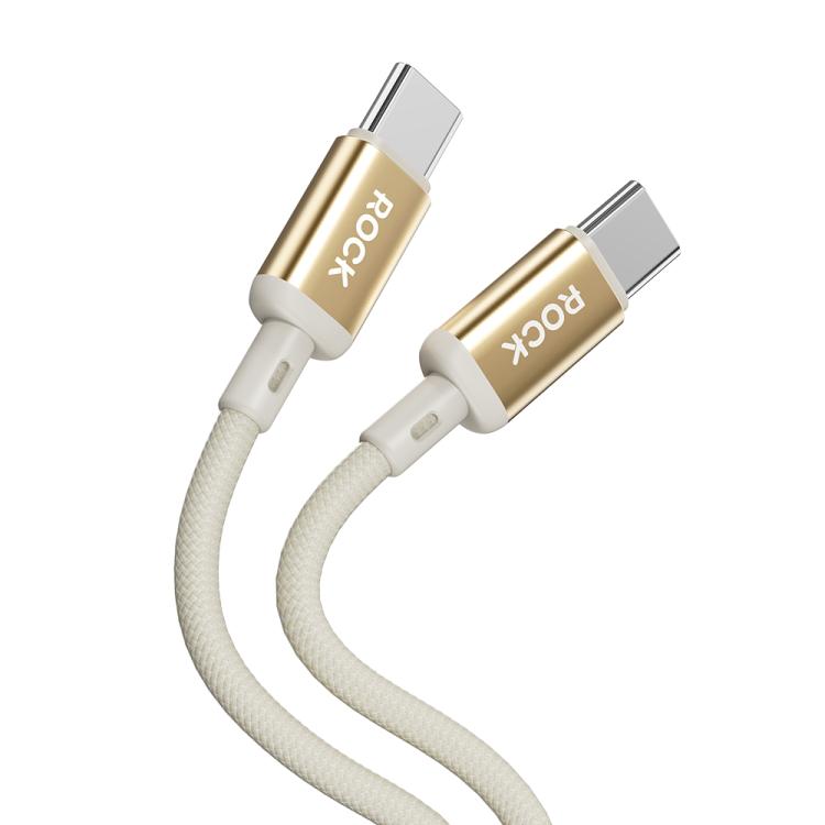 ROCK R18 Type-C to Type-C PD100W Metal Braided Fast Charging Data Cable, R18 Type-C to Type-C