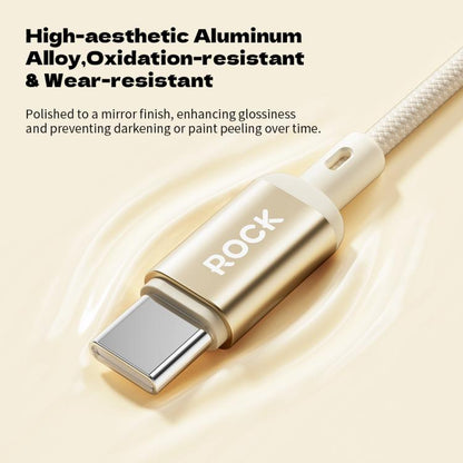 ROCK R18 Type-C to Type-C PD100W Metal Braided Fast Charging Data Cable, R18 Type-C to Type-C