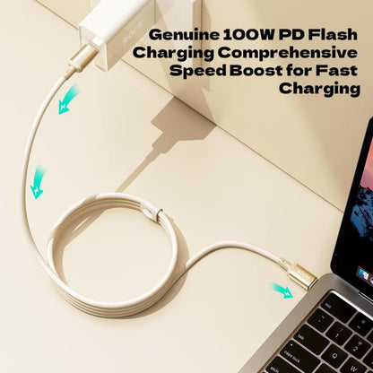 ROCK R18 Type-C to Type-C PD100W Metal Braided Fast Charging Data Cable, R18 Type-C to Type-C