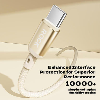 ROCK R18 Type-C to Type-C PD100W Metal Braided Fast Charging Data Cable, R18 Type-C to Type-C