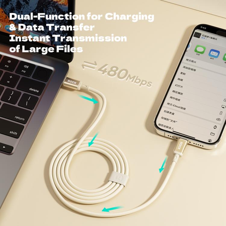 ROCK R18 Type-C to Type-C PD100W Metal Braided Fast Charging Data Cable, R18 Type-C to Type-C
