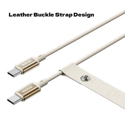 ROCK R18 Type-C to Type-C PD100W Metal Braided Fast Charging Data Cable, R18 Type-C to Type-C