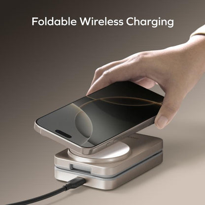 MOMAX UD36 Q.Port 3-in-1 Foldable Magnetic Wireless Charging Stand Qi2 + MFW Certified, UD36