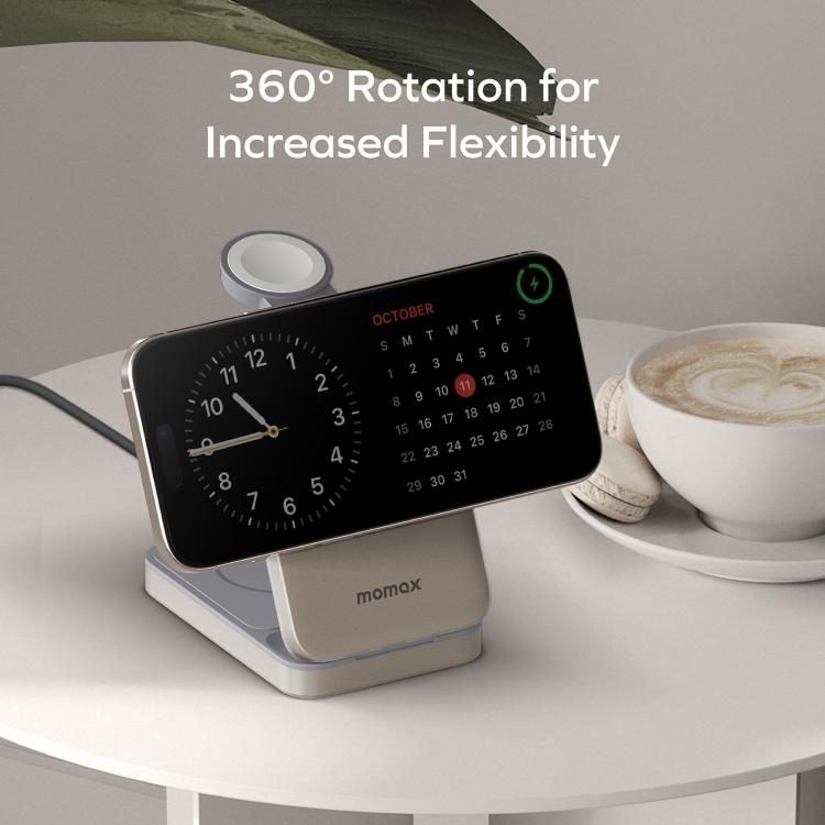 MOMAX UD36 Q.Port 3-in-1 Foldable Magnetic Wireless Charging Stand Qi2 + MFW Certified, UD36