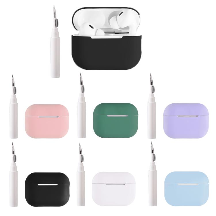 Silicone Earphone Protective Case with Cleaning Pen, For AirPods Pro 2
