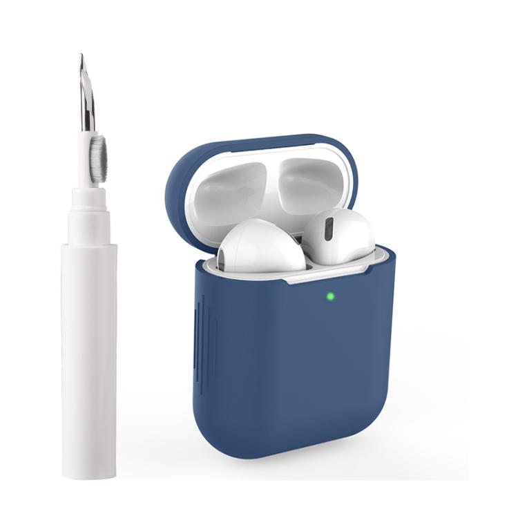 Silicone Buckleless Earphone Protective Case with Cleaning Pen, For AirPods 1 / 2
