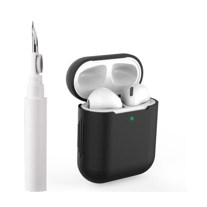 Silicone Buckleless Earphone Protective Case with Cleaning Pen, For AirPods 1 / 2