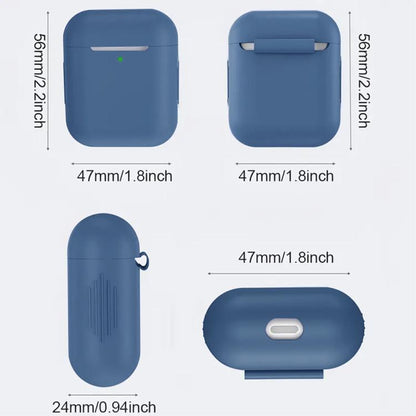 Silicone Buckleless Earphone Protective Case with Cleaning Pen, For AirPods 1 / 2