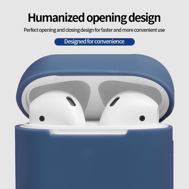 Silicone Buckleless Earphone Protective Case with Cleaning Pen, For AirPods 1 / 2