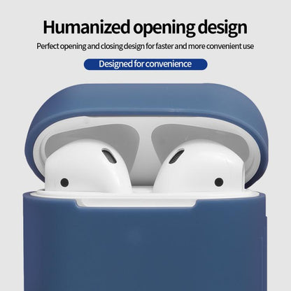 Silicone Buckleless Earphone Protective Case with Cleaning Pen, For AirPods 1 / 2