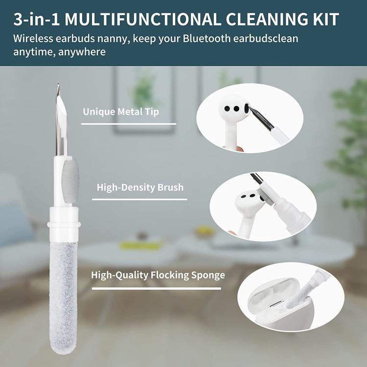 Silicone Buckleless Earphone Protective Case with Cleaning Pen, For AirPods 1 / 2