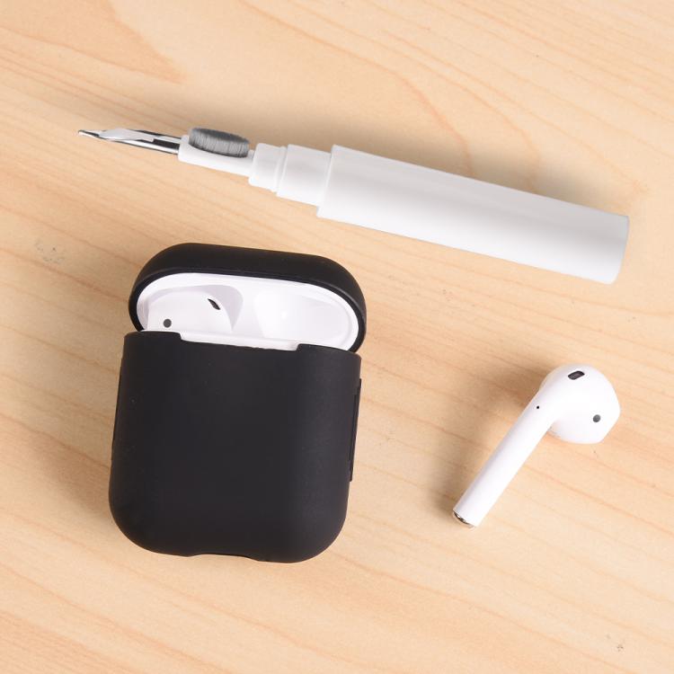 Silicone Buckleless Earphone Protective Case with Cleaning Pen, For AirPods 1 / 2