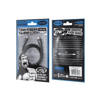 WK WDC-69 Kinkong Flash Series 1m PD27W PVC Fast Charging Data Cable, Type-C to 8 Pin