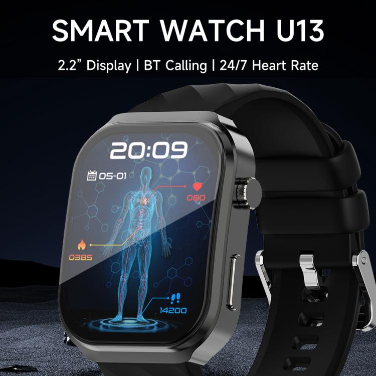 U13 2.2 inch IPS Curved Screen Smart Watch Supports BT Call