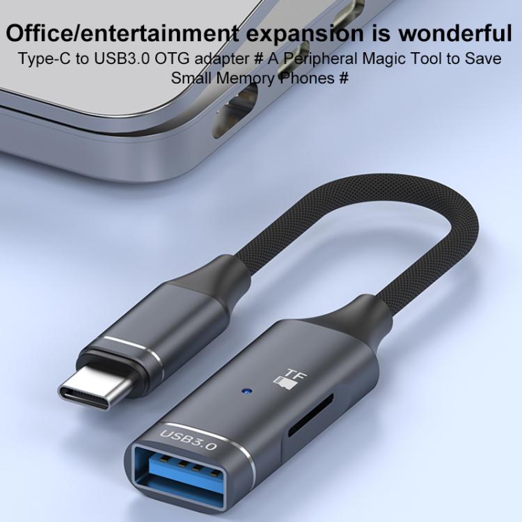 Multi-function OTG Card Reader Adapter Cable, Length: 15cm, USB-C / Type-C to USB, TF Card�������...