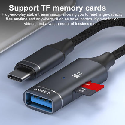 Multi-function OTG Card Reader Adapter Cable, Length: 15cm, USB-C / Type-C to USB, TF Card�������...