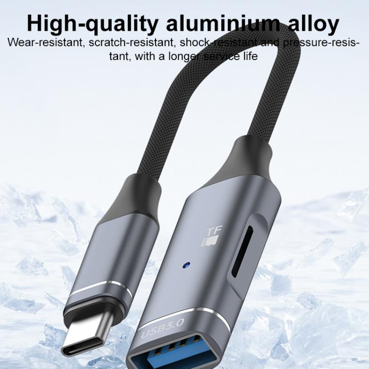 Multi-function OTG Card Reader Adapter Cable, Length: 15cm, USB-C / Type-C to USB, TF Card�������...