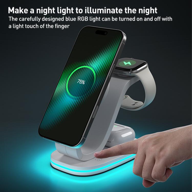 3 in 1 Phone / Earphone / Watch Universal Wireless Charger, 3 in 1 Universal(Black)��������������...