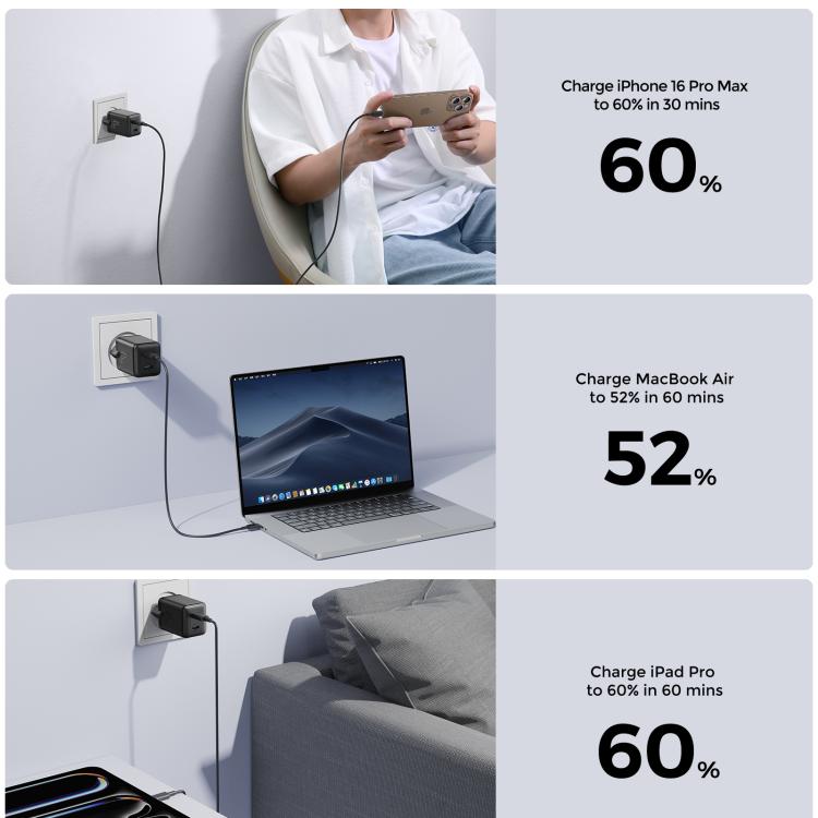 JOYROOM TCG17 45W GaN Dual USB-C / Type-C Port Mini Charger, EU Plug, UK Plug