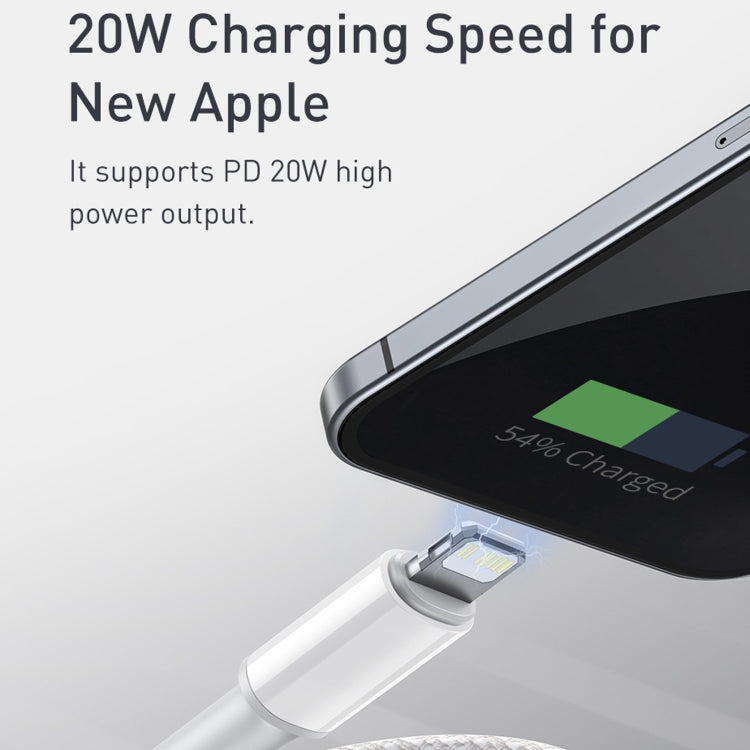 Baseus 20W Type-C / USB-C to 8 Pin PD High-density Braided Fast Charging Data Cable, Length: 2m��...