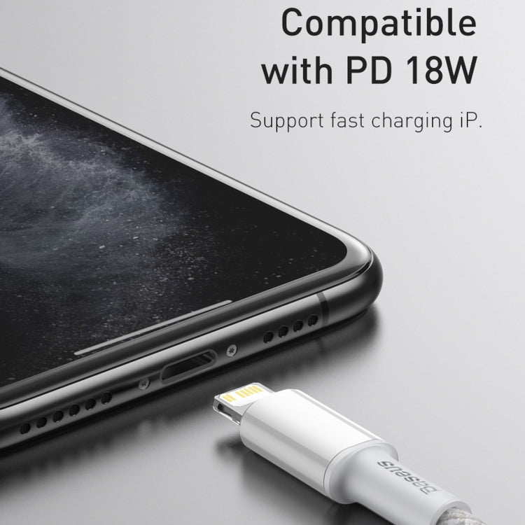 Baseus 20W Type-C / USB-C to 8 Pin PD High-density Braided Fast Charging Data Cable, Length: 2m��...