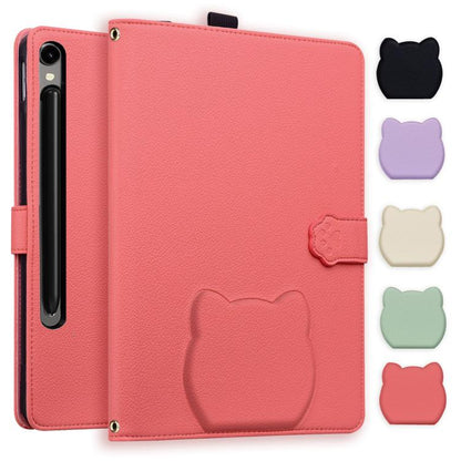 Cat Skin-feel Litchi Leather Tablet Case