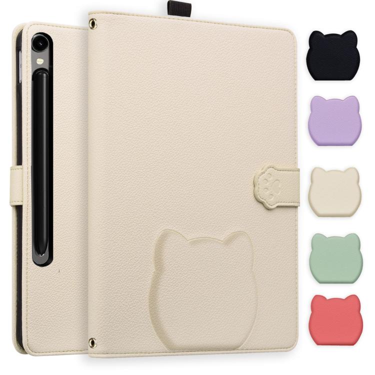 Cat Skin-feel Litchi Leather Tablet Case