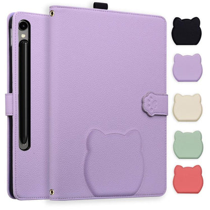 Cat Skin-feel Litchi Leather Tablet Case