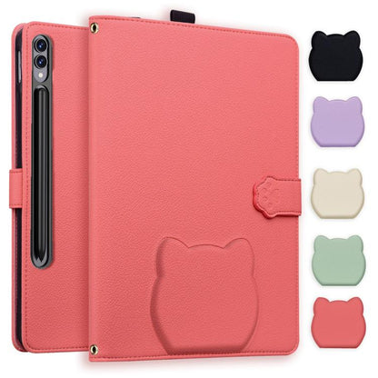Cat Skin-feel Litchi Leather Tablet Case