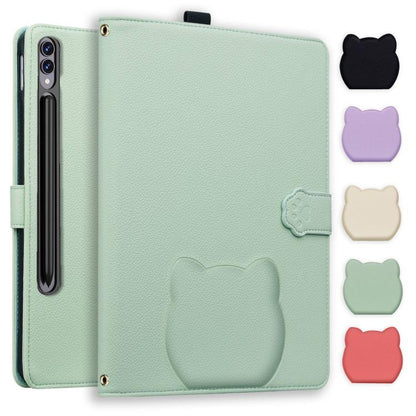 Cat Skin-feel Litchi Leather Tablet Case