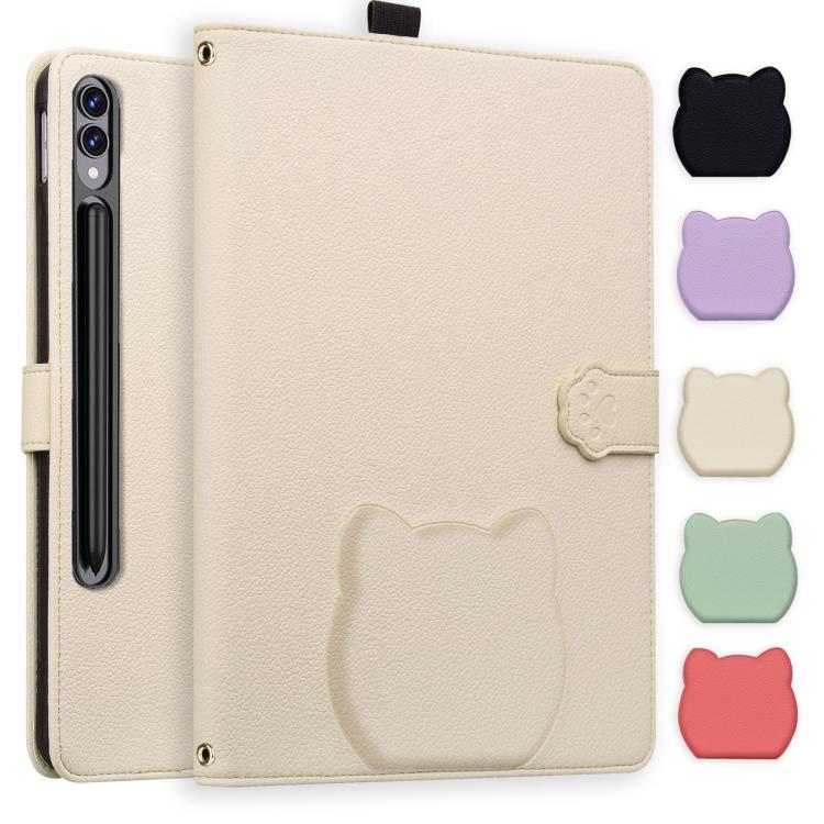Cat Skin-feel Litchi Leather Tablet Case
