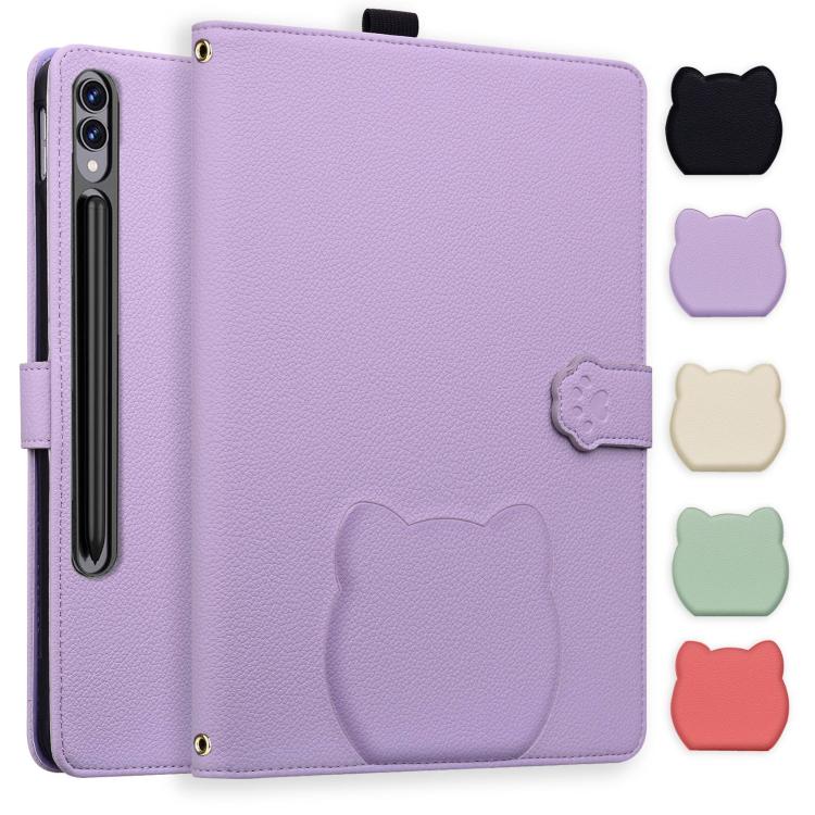Cat Skin-feel Litchi Leather Tablet Case