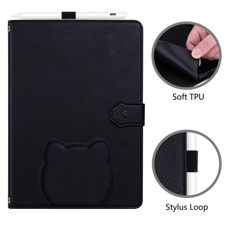 Cat Skin-feel Litchi Leather Tablet Case