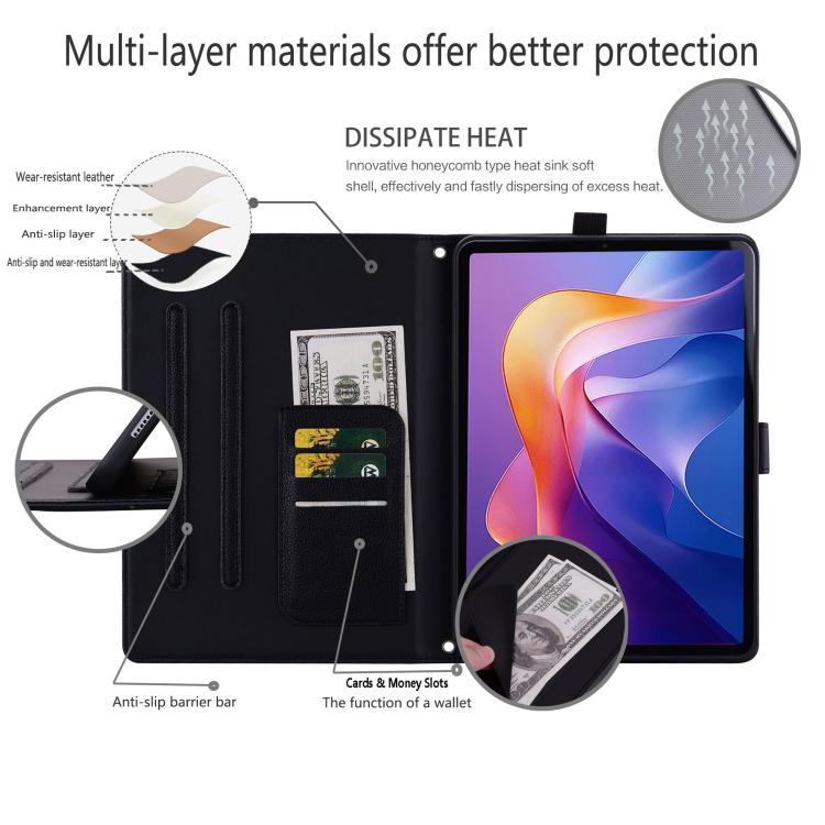Cat Skin-feel Litchi Leather Tablet Case