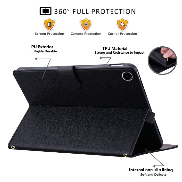 Cat Skin-feel Litchi Leather Tablet Case