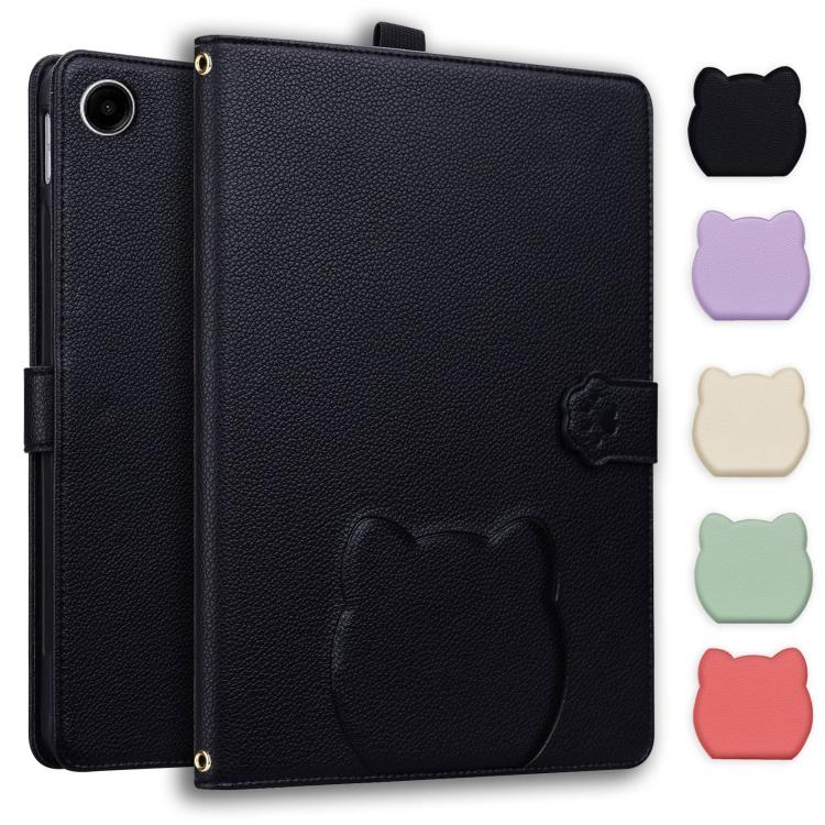 Cat Skin-feel Litchi Leather Tablet Case