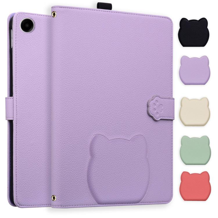 Cat Skin-feel Litchi Leather Tablet Case