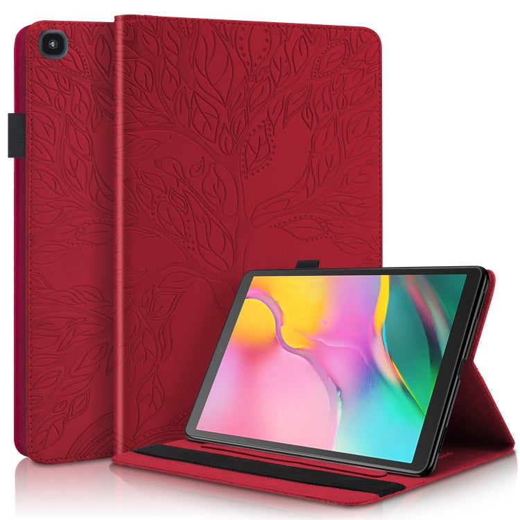 Life Tree Series Horizontal Flip Leather Case with Holder & Card Slots & Pen Slot