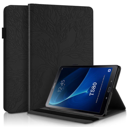 Life Tree Series Horizontal Flip Leather Case with Holder & Card Slots & Pen Slot