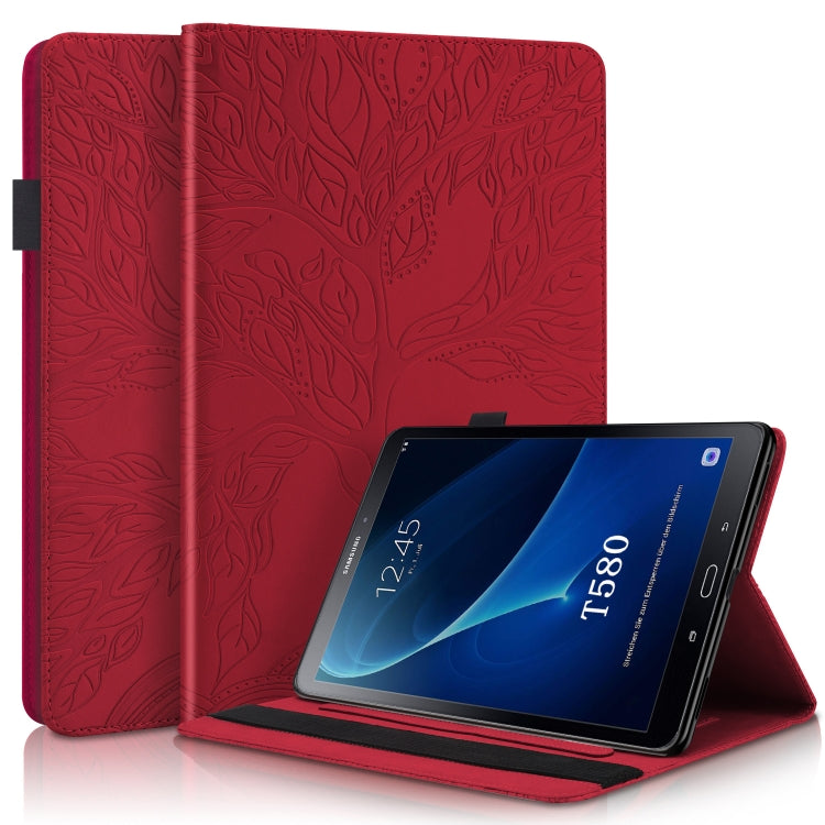 Life Tree Series Horizontal Flip Leather Case with Holder & Card Slots & Pen Slot
