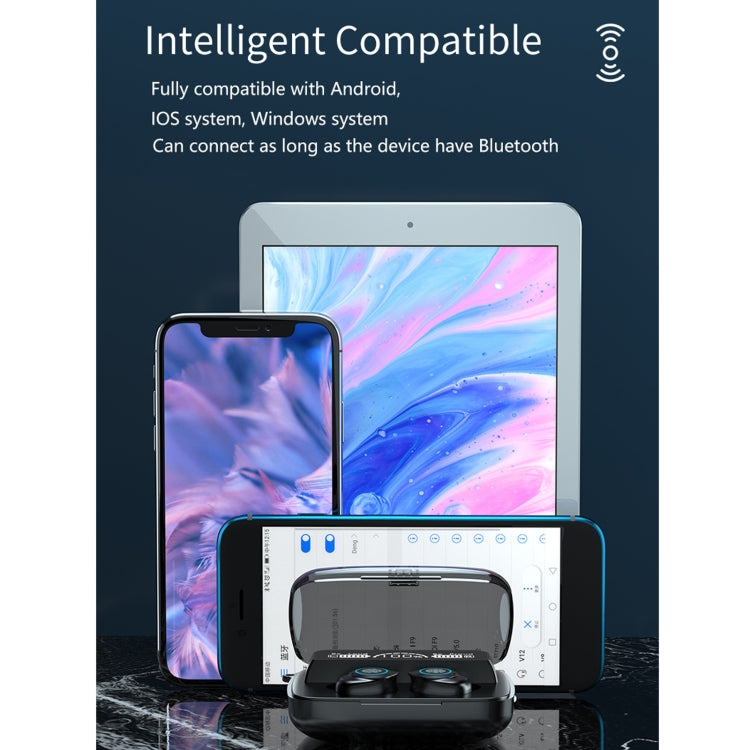 M17 Bluetooth 5.1 LED Display Screen Touch Waterproof Wireless Bluetooth Earphone with Charging B...