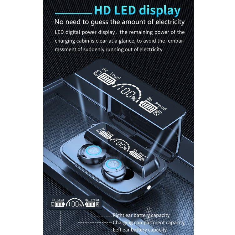 M17 Bluetooth 5.1 LED Display Screen Touch Waterproof Wireless Bluetooth Earphone with Charging B...