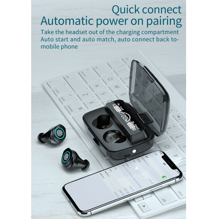 M17 Bluetooth 5.1 LED Display Screen Touch Waterproof Wireless Bluetooth Earphone with Charging B...