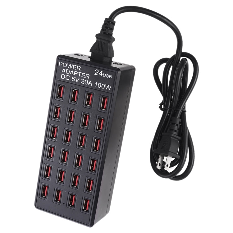 100W 24 USB Ports Fast Charger Station Smart Charger with LED Indicator AC 100-240V, US Plug�����...