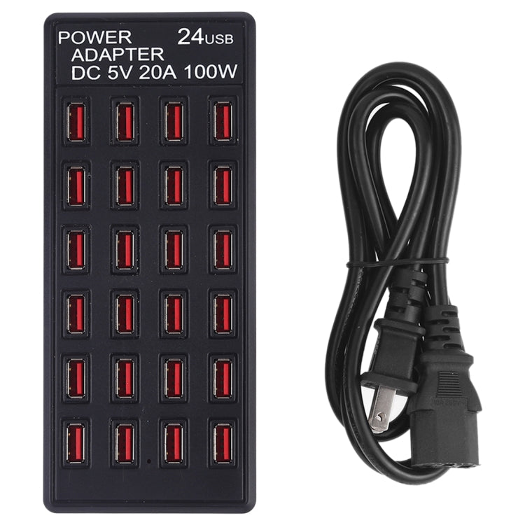 100W 24 USB Ports Fast Charger Station Smart Charger with LED Indicator AC 100-240V, US Plug�����...