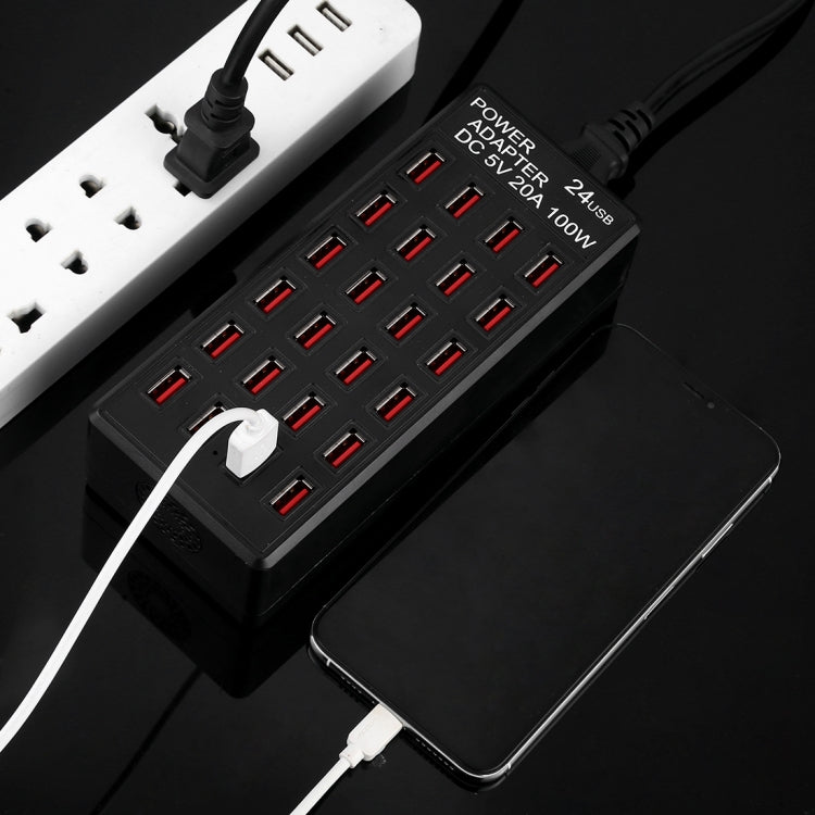 100W 24 USB Ports Fast Charger Station Smart Charger with LED Indicator AC 100-240V, US Plug�����...