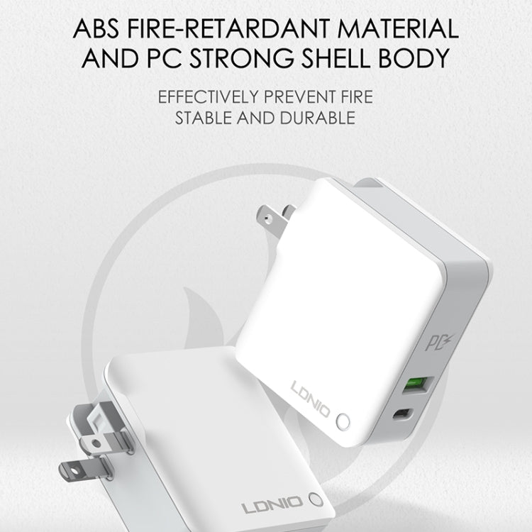 LDNIO A4403C 30W PD + Auto-id Foldable Fast Travel Charger with 1m 8 Pin Cable, AU Plug����������...